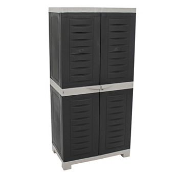 Sunnydaze Lockable Storage Cabinet with 3 Adjustable Shelves