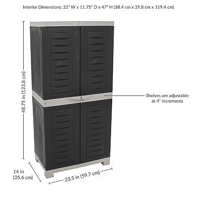 Sunnydaze Lockable Storage Cabinet with 3 Adjustable Shelves