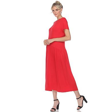 Women's Asymmetrical Empire Waist Midi Dress