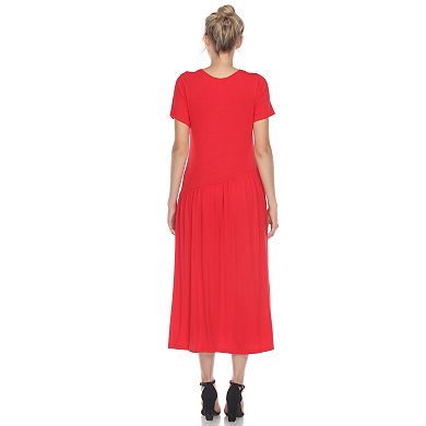 Women's Asymmetrical Empire Waist Midi Dress