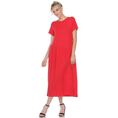 Women's Asymmetrical Empire Waist Midi Dress