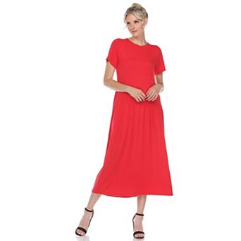 Women's Asymmetrical Empire Waist Midi Dress
