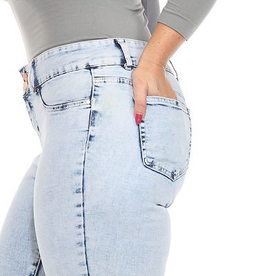 Plus Size Acid-Wash Stretch Denim Jeans