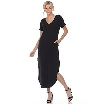Women's Relaxed Fit V-Neck Maxi Dress with Pockets