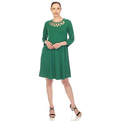 Women's Crisscross Cutout Swing Dress with Pockets