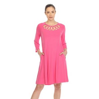 Women's Crisscross Cutout Swing Dress with Pockets