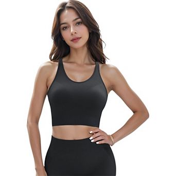 Women's Racerback Sports Bra with Breathable Stretch Fabric