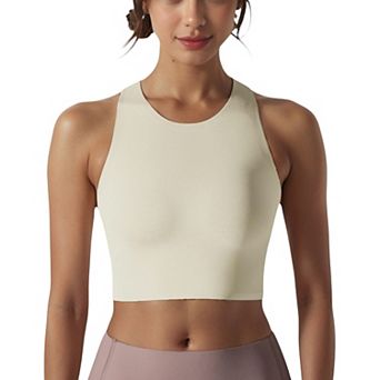 Women's High Neck Sports Brawith Racerback Design and Seamless Fit