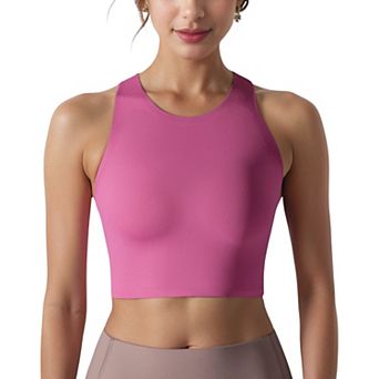 Women's High Neck Sports Brawith Racerback Design and Seamless Fit
