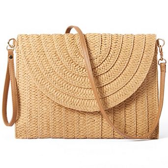 Woman Within Women's Plus Size Straw Clutch