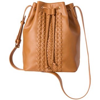 Woman Within Women's Plus Size Braided-Detail Crossbody Bucket Bag