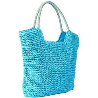 Woman Within Women's Plus Size Straw Tote Bag