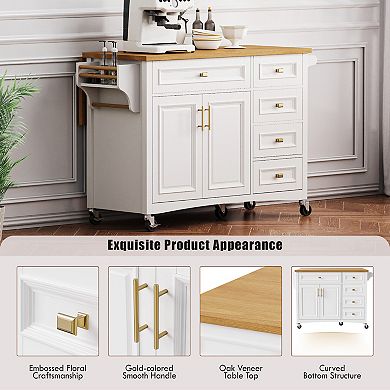 Merax 52'' Kitchen Island with Drop Leaf