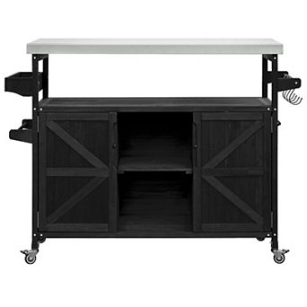 Merax Outdoor Kitchen Island, Rolling Bar Cart
