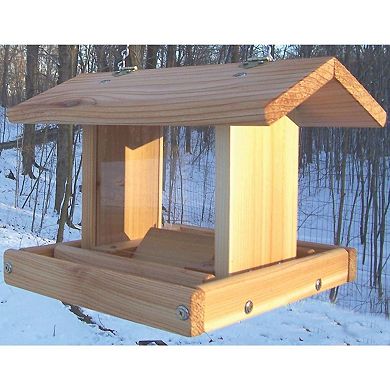 Stovall Cedar Small Hanging Hopper Bird Feeder