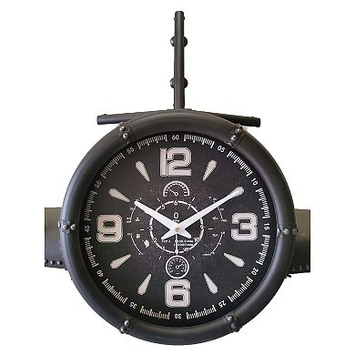 Airplane Clock - Large Rustic Vintage Fighter Wall Clock - Metal(large)