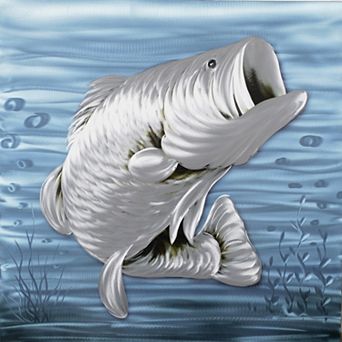 Serene Waters Silver Fish Aluminum Artwork