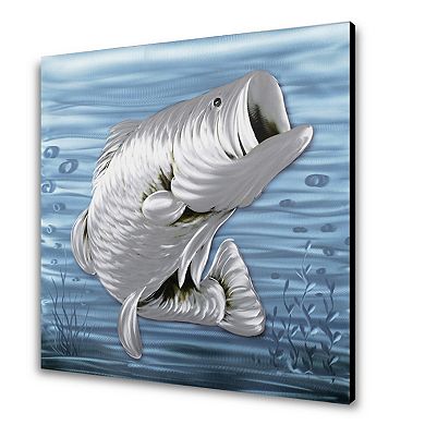 Serene Waters Silver Fish Aluminum Artwork