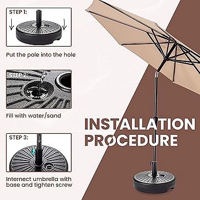Serwall 22L Black Elliptical Base for Umbrella, Blow-Molded Design