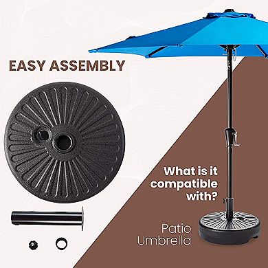 Serwall 22L Black Elliptical Base for Umbrella, Blow-Molded Design