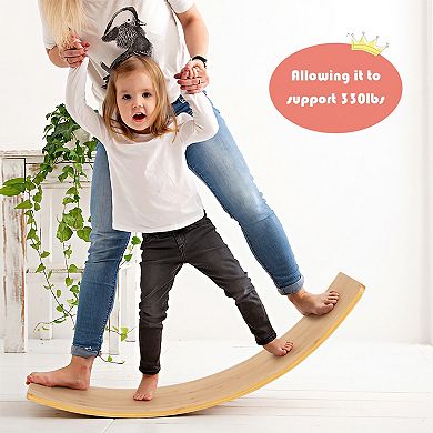 35.5 Inch Wooden Wobble Balance Board For Toddler And Adult