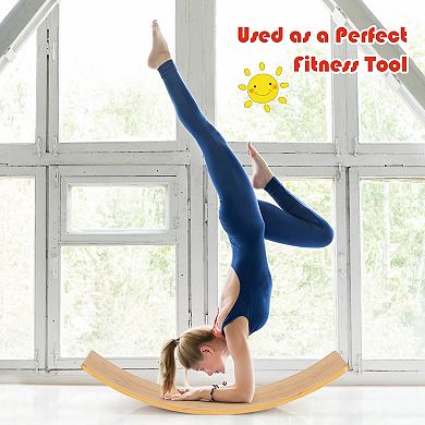 35.5 Inch Wooden Wobble Balance Board For Toddler And Adult