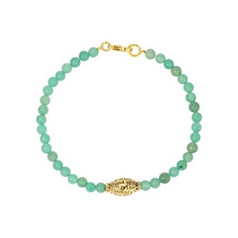 1928 Gold Tone Semi Precious Prayer Bead Bracelet