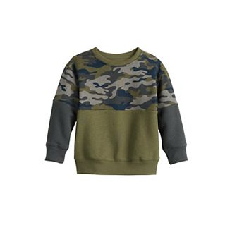 Baby & Toddler Boy Jumping Beans® Colorblock Camo Fleece Crew Pullover