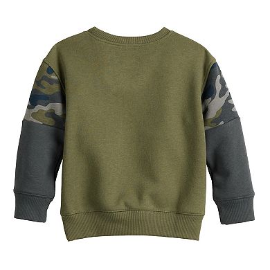 Baby & Toddler Boy Jumping Beans® Colorblock Camo Fleece Crew Pullover