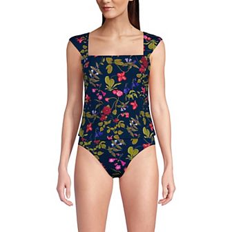 Petite Lands' End Square Neck Underwire Tankini Top