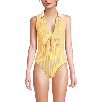 Women's Lands' End High Leg One-Piece Swimsuit