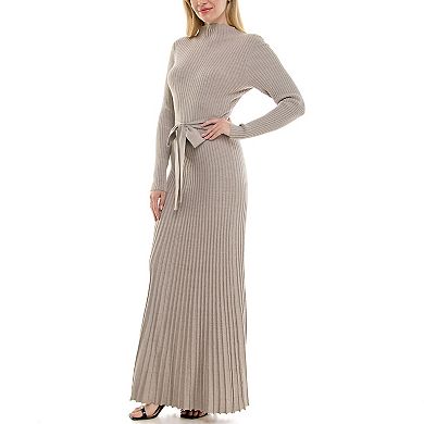 Women's Taylor Fit & Flare Rib Knit Maxi Sweater Dress
