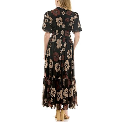 Women's Taylor Puff Sleeve A-Line Maxi Dress