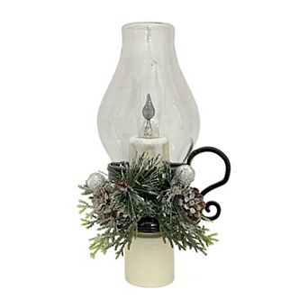 St. Nicholas Square® Acrylic Classic Lantern with Faux Botanical Ribbon Night Light
