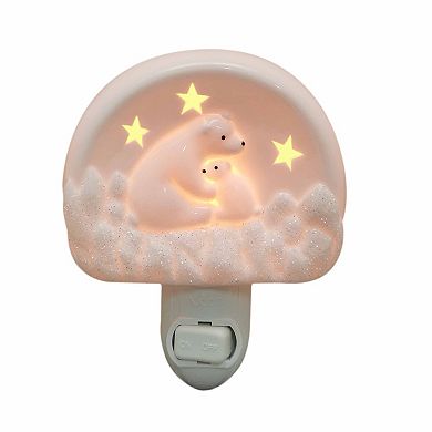 St. Nicholas Square® Ceramic Polar Bear Family Night Light