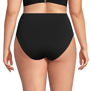 Plus Size Lands' End QuickDry High Waisted High Leg Swim Bottoms