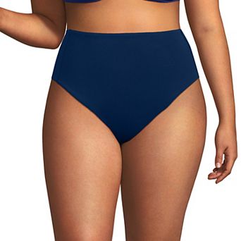 Plus Size Lands' End QuickDry High Waisted High Leg Swim Bottoms