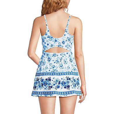 Women's Lands' End Tugless Monokini Swim Dress Swimsuit