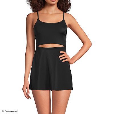 white christmas dresses Magicsuit Women's Amal Swim Dress in Black, Size 6, Polyester/Nylon/Spandex
