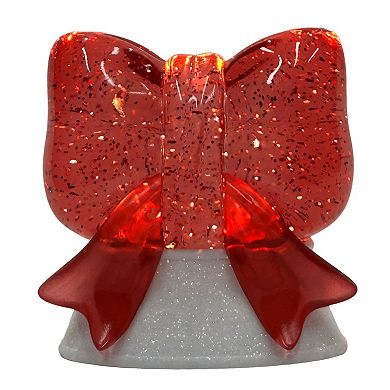 St. Nicholas Square® LED Red Shimmer Bow Table Decor