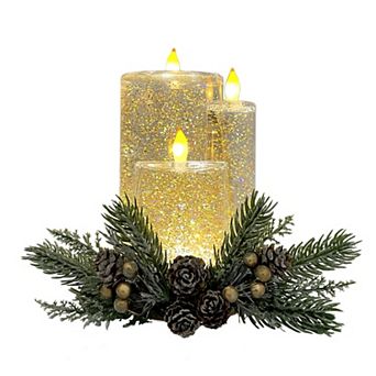 St. Nicholas Square® Acrylic Three Candle Shimmer Table Decor