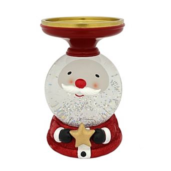 St. Nicholas Square® Acrylic Snow Globe Santa Candle Holder Table Decor