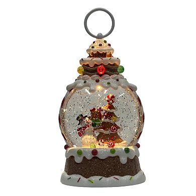 St. Nicholas Square® LED Gingerbread Scene Shimmer Snow Globe Table Decor