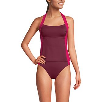 Women's Lands' End Seamed Halter Swim Top