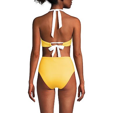 Women's Lands' End Seamed Halter V-Neck Swim Top