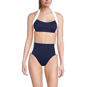 Women's Lands' End Seamed Halter V-Neck Swim Top
