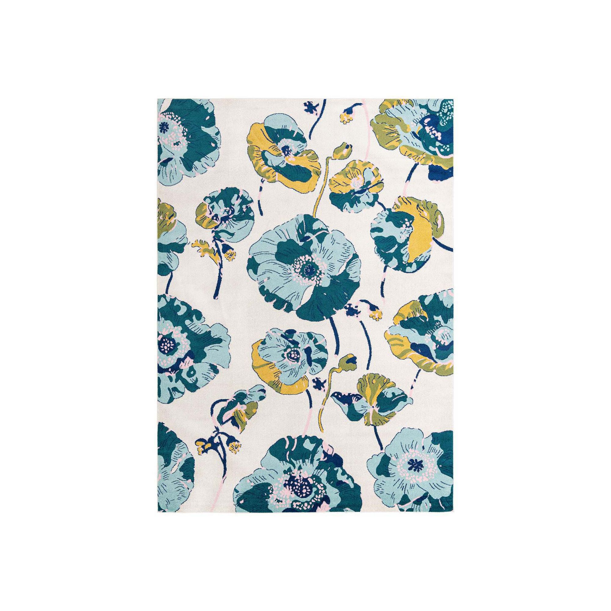 Rugs.com Iris Bloom Area Rug, White