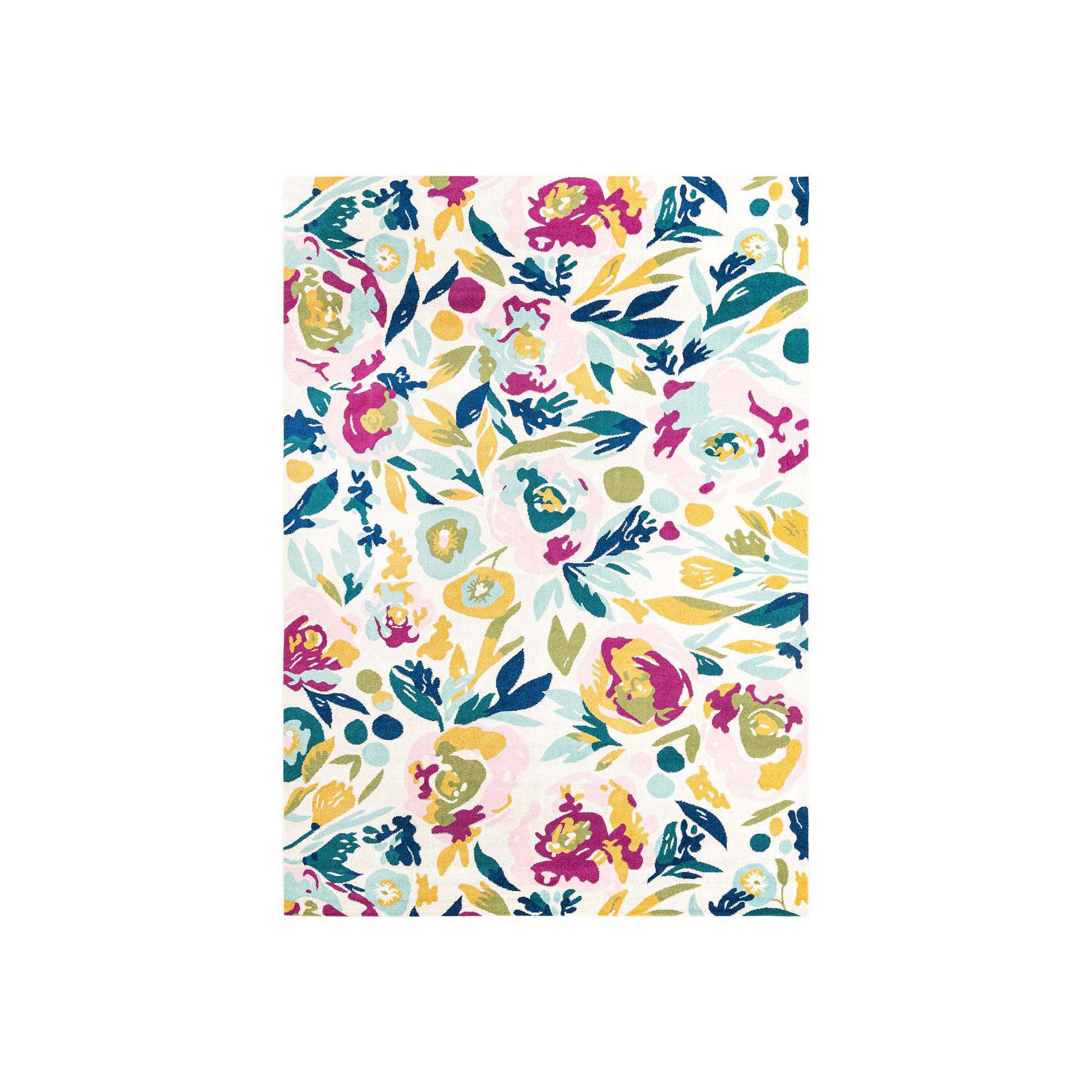 Rugs.com Hyacinth Bloom Area Rug, White