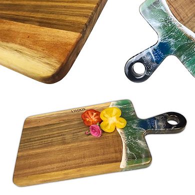 Acacia Wood Cutting Board With Epoxy Resin Seaside Decor