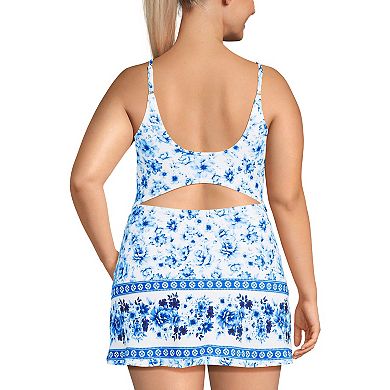 Plus Size Lands' End Tugless Monokini Swim Dress Swimsuit